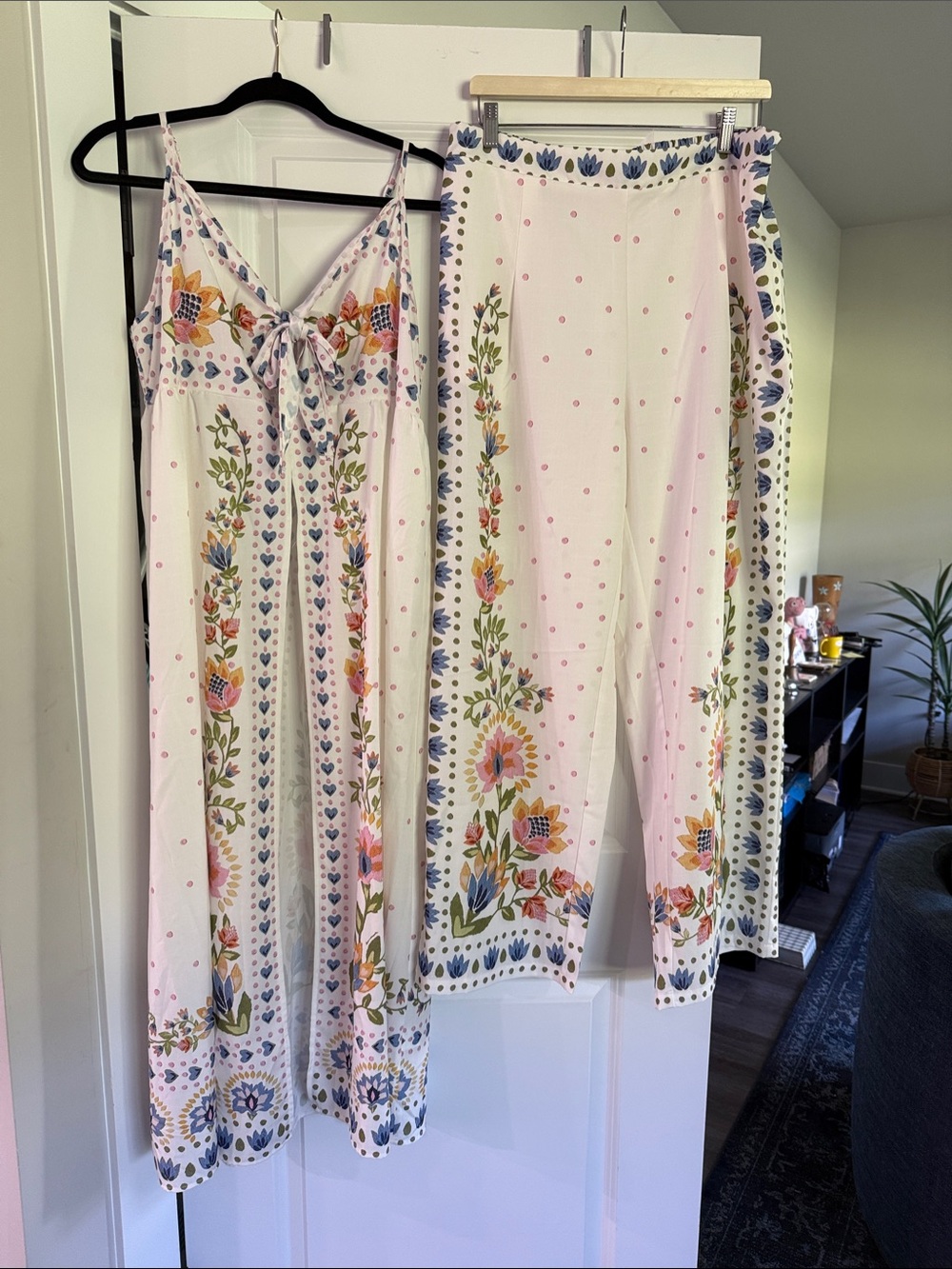 Floral Print Women's Set - Pink/White